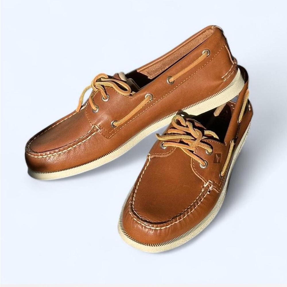 Sperry Tan Leather Boat Shoes